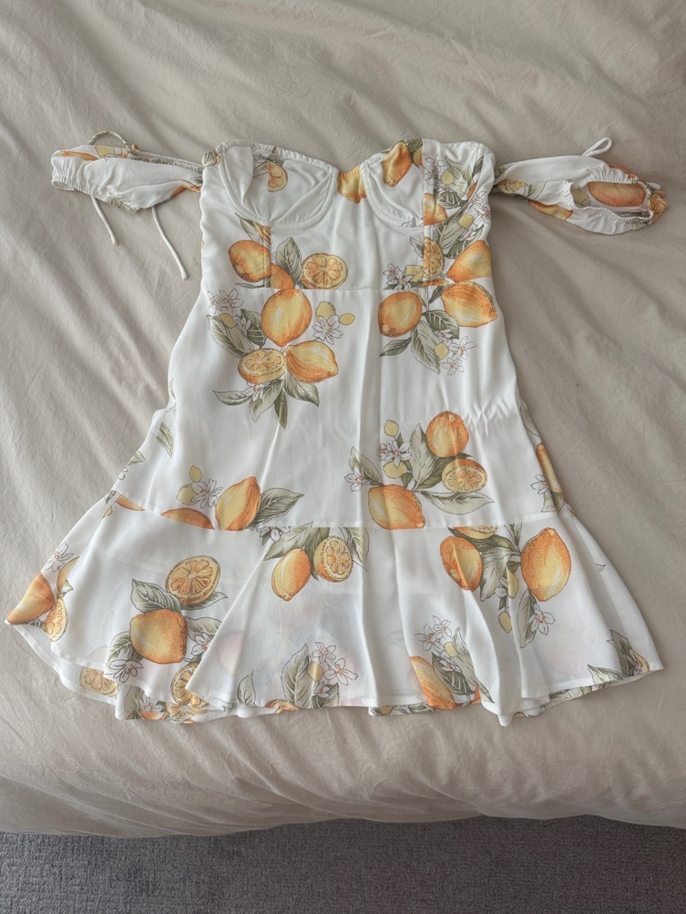 For Love & Lemons Lemon Mini Dress